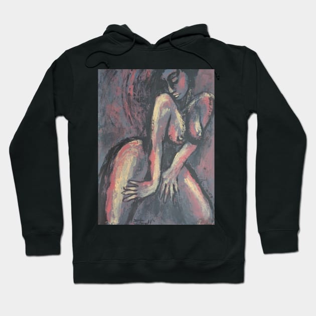 Posing - Female Nude Hoodie by CarmenT